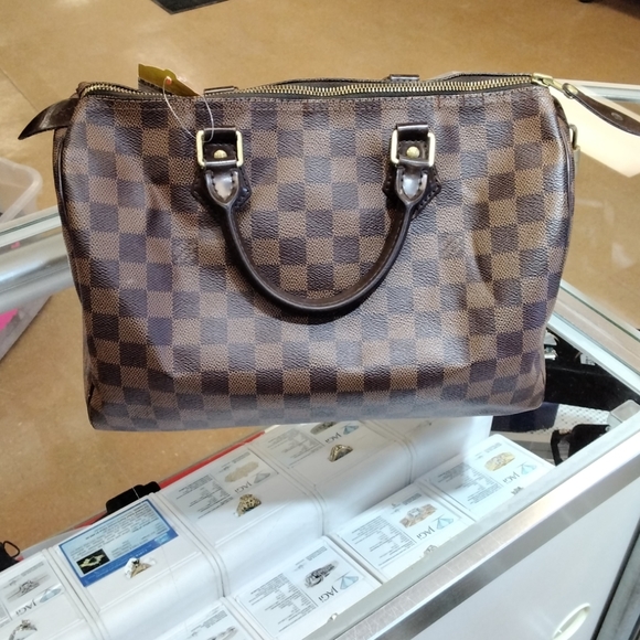 Louis Vuitton Damier Ebene Speedy 30 Boston Bag
